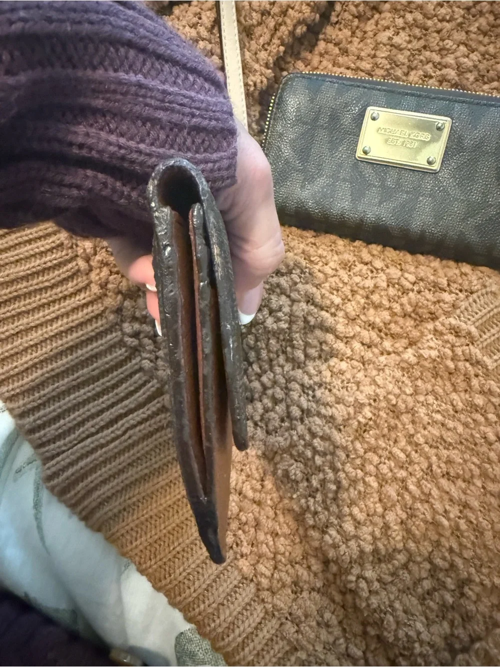 Michael Kors Black and Brown Signature Wallet & Wristlet Set